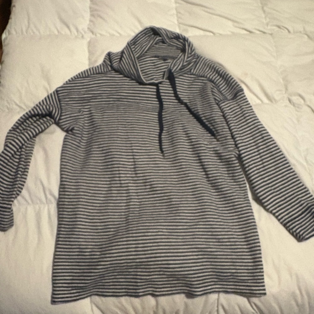 Striped Hooded Long Sleeve Top
